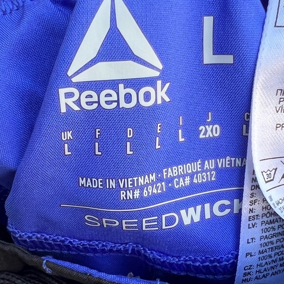 Reebok Speedwick Training Shorts Men’s Large Blue Black Graphic - Picture 3 of 4